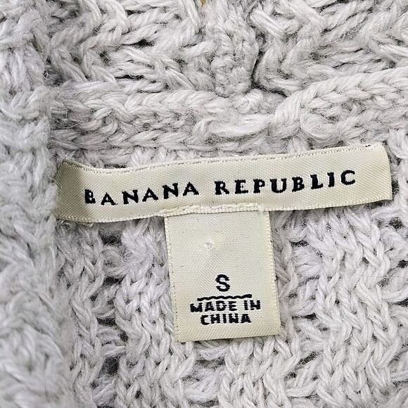 Banana Republic Sweater Women's Size S Light Grey Wool Alpaca Blend Cowl Neck - Picture 4 of 8